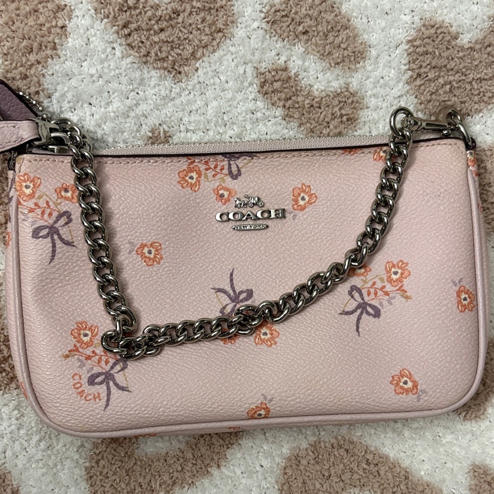Coach Light Pink Floral Wristlet